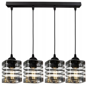 Lampa wisząca Glass Cubic szklana 4×E27 czarna lub biała – polska produkcja