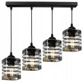 Lampa wisząca Glass Cubic szklana 4×E27 czarna lub biała – polska produkcja