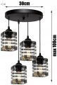 Lampa wisząca Glass Cubic szklana 4×E27 czarna lub biała – polska produkcja