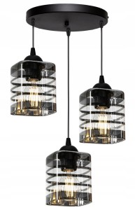 Lampa wisząca Glass Cubic szklana 3×E27 czarna lub biała – polska produkcja