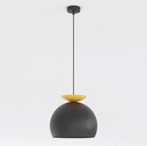 Lampa wisząca GEO 1 BLACK ORANGE – geometryczna forma, pomarańczowy