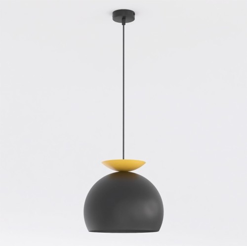 Lampa wisząca GEO 1 BLACK ORANGE – geometryczna forma, pomarańczowy
