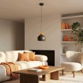 Lampa wisząca GEO 1 BLACK ORANGE – geometryczna forma, pomarańczowy