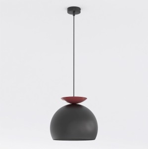 Lampa wisząca GEO 1 BLACK BURGUNDY – geometryczna forma, burgund