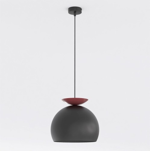 Lampa wisząca GEO 1 BLACK BURGUNDY – geometryczna forma, burgund
