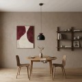 Lampa wisząca GEO 1 BLACK BURGUNDY – geometryczna forma, burgund