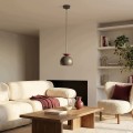 Lampa wisząca GEO 1 BLACK BURGUNDY – geometryczna forma, burgund