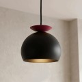 Lampa wisząca GEO 1 BLACK BURGUNDY – geometryczna forma, burgund