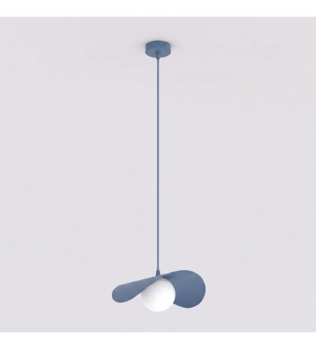 Lampa wisząca RITUAL 1M DUSTY BLUE – falista forma w przygaszonym błękicie