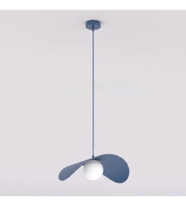 Lampa wisząca RITUAL 1L DUSTY BLUE – falista forma w przygaszonym błękicie