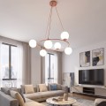 Lampa wisząca AZURA 6 CORAL OPAL – koralowa, 6 × E14