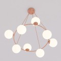Lampa wisząca AZURA 8 CORAL OPAL – koralowa, 8 × E14
