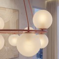 Lampa wisząca AZURA 8 CORAL OPAL – koralowa, 8 × E14