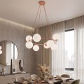 Lampa wisząca AZURA 8 CORAL OPAL – koralowa, 8 × E14
