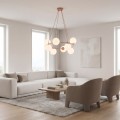 Lampa wisząca AZURA 8 CORAL OPAL – koralowa, 8 × E14