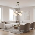 Lampa wisząca AZURA 8 OLIVE GREEN OPAL – oliwkowa, 8 × E14