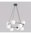 Lampa wisząca AZURA 8 OLIVE GREEN OPAL – oliwkowa, 8 × E14