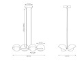 Lampa wisząca BOOM 4 DUSTY BLUE – błękitna, 4 × G9