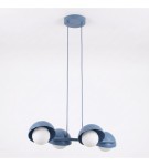 Lampa wisząca BOOM 4 DUSTY BLUE – błękitna, 4 × G9