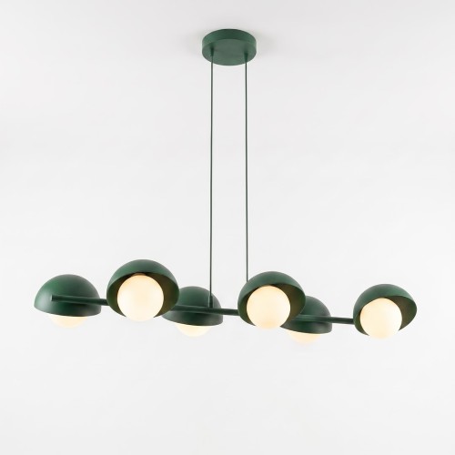 Lampa wisząca BOOM 6 OLIVE GREEN – oliwkowa, 6 × G9