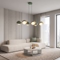 Lampa wisząca BOOM 6 OLIVE GREEN – oliwkowa, 6 × G9