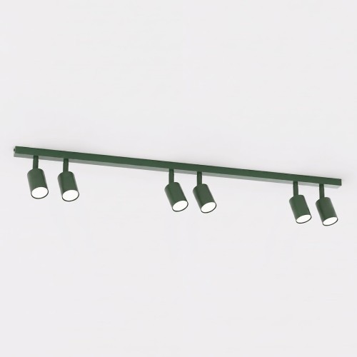 Lampa sufitowa FLASH 6 OLIVE GREEN – oliwkowa, 6 × GU10