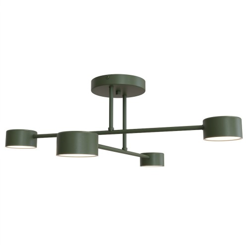 Lampa sufitowa HALO 4 OLIVE GREEN – oliwkowa, 4 × GX53
