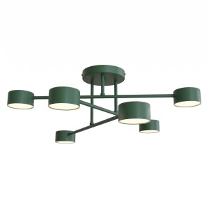 Lampa sufitowa HALO 6 OLIVE GREEN – oliwkowa, 6 × GX53