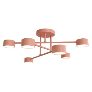 Lampa sufitowa HALO 6 CORAL – koralowa, 6 × GX53