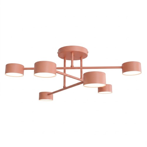 Lampa sufitowa HALO 6 CORAL – koralowa, 6 × GX53