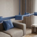 Lampa wisząca MEGARA 6 DUSTY BLUE – przygaszony błękit, 6 × GX53