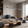 Lampa wisząca MEGARA 6 DUSTY BLUE – przygaszony błękit, 6 × GX53