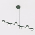 Lampa wisząca MEGARA 6 OLIVE GREEN – oliwkowa, 6 × GX53