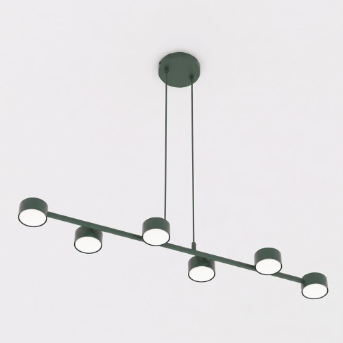 Lampa wisząca MEGARA 6 OLIVE GREEN – oliwkowa, 6 × GX53