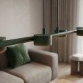 Lampa wisząca MEGARA 6 OLIVE GREEN – oliwkowa, 6 × GX53
