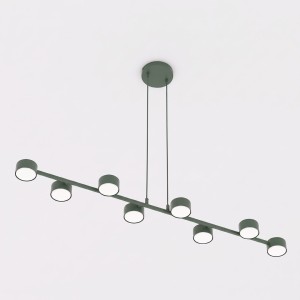 Lampa wisząca MEGARA 8 OLIVE GREEN – oliwkowa, 8 × GX53