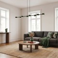 Lampa wisząca MEGARA 8 OLIVE GREEN – oliwkowa, 8 × GX53