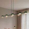 Lampa wisząca MEGARA 8 OLIVE GREEN – oliwkowa, 8 × GX53