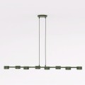 Lampa wisząca MEGARA 8 OLIVE GREEN – oliwkowa, 8 × GX53