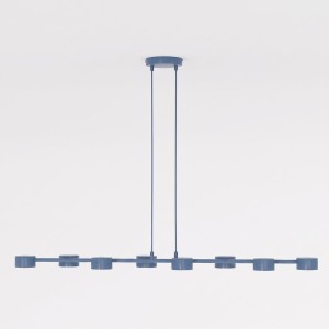 Lampa wisząca MEGARA 8 DUSTY BLUE – przygaszony błękit, 8 × GX53