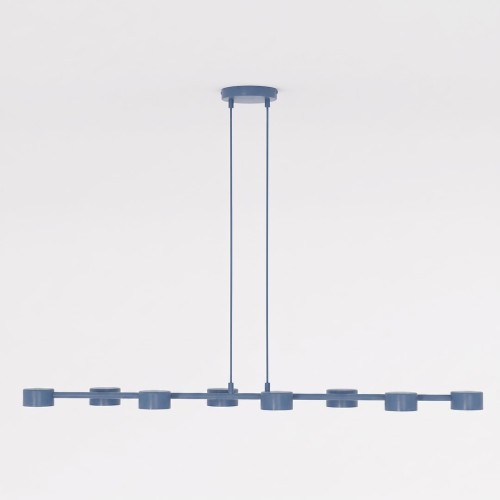 Lampa wisząca MEGARA 8 DUSTY BLUE – przygaszony błękit, 8 × GX53