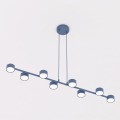 Lampa wisząca MEGARA 8 DUSTY BLUE – przygaszony błękit, 8 × GX53
