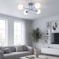 Lampa sufitowa ROMA 4 DUSTY BLUE OPAL – przygaszony błękit, 4 × E14