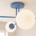 Lampa sufitowa ROMA 4 DUSTY BLUE OPAL – przygaszony błękit, 4 × E14