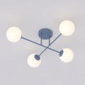 Lampa sufitowa ROMA 4 DUSTY BLUE OPAL – przygaszony błękit, 4 × E14