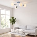 Lampa sufitowa ROMA 4 DUSTY BLUE OPAL – przygaszony błękit, 4 × E14