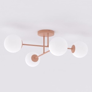 Lampa sufitowa ROMA 4 CORAL OPAL – koralowa, 4 × E14