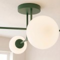 Lampa sufitowa ROMA 4 OLIVE GREEN OPAL – oliwkowa, 4 × E14
