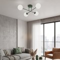 Lampa sufitowa ROMA 4 OLIVE GREEN OPAL – oliwkowa, 4 × E14