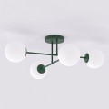 Lampa sufitowa ROMA 4 OLIVE GREEN OPAL – oliwkowa, 4 × E14